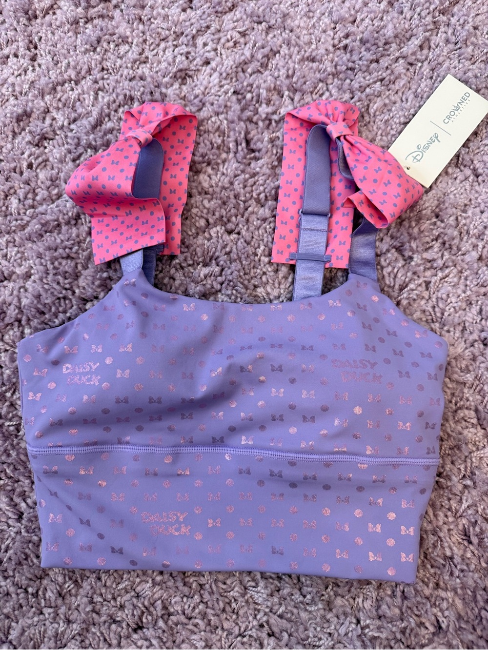 Crowned Athletics Disney Daisy Duck Long Line Sports Bra